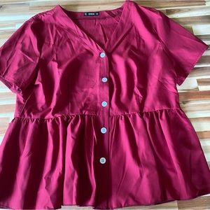 Maroon Peplum Blouse